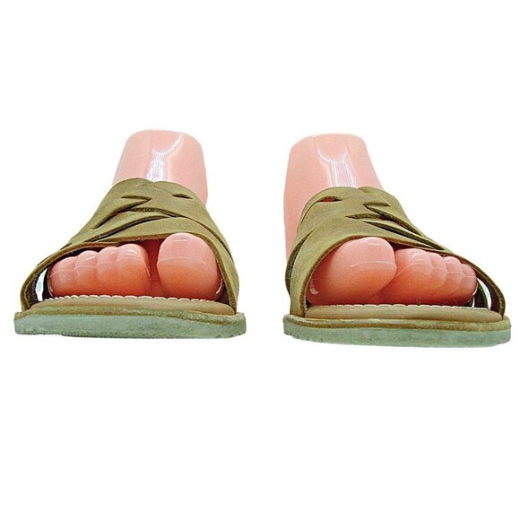 Sorel Womens Tan Ella Weave Leather Classic Open Toe Slip On Slide Sandal Size 7 - Picture 3 of 11